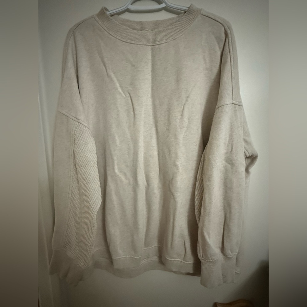 Aerie Cream Textured Knit Top